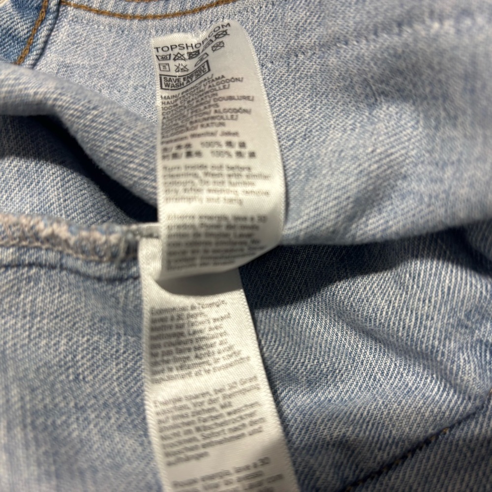 ❤️Top Shop Hand Painted Distressed Jean Jacket-Sz 6 - Picture 8 of 8